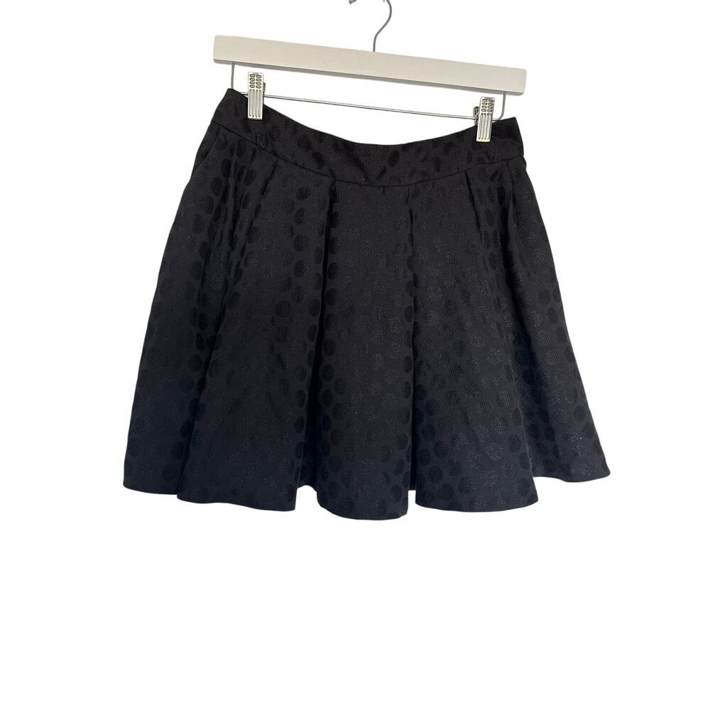 NWT Miss Selfridge Pleated Metallic Tonal Dot Skater Skirt, UK 12/US 8